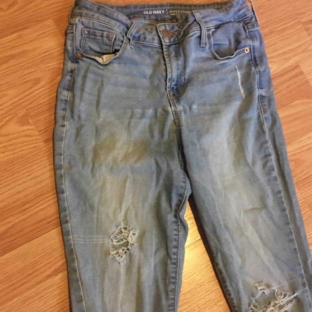 Old Navy Rockstar distressed light wash